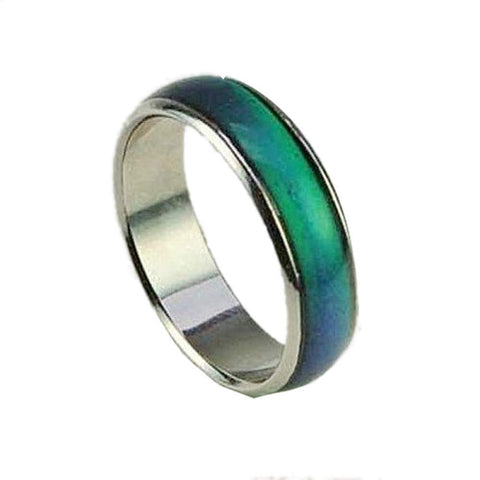 blinkee One Classic Seventies Mood Ring Size 9 with 1 Free Electronic Mood Ring Rainbow | Understand and Express your Feelings