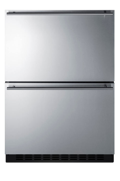 Summit 24” Two Drawer Refrigerator, 3.32 cu.ft.Capacity, Outdoor Refrigerator, ADA Compliant, Stainless Steel, Panel Ready Capable*- ADRF244OS (*Panels not included)