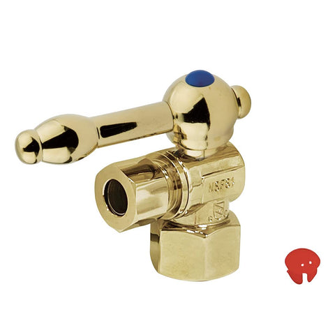 Kingston Brass CC43102KL 1/2" IPS X 3/8" OD Comp Angle Stop Valve, Polished Brass