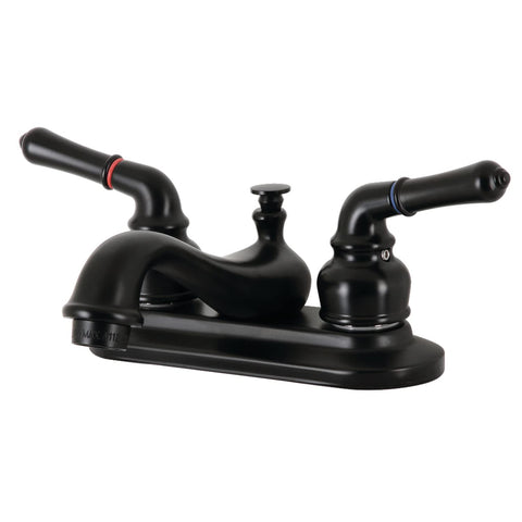 Kingston Brass KB600NML Restoration 4 in. Centerset Bathroom Faucet, Matte Black