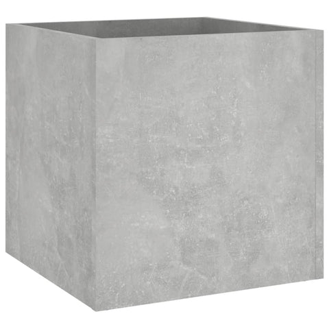 vidaXL Planter Box, Square Planter Box for Porch Patio Garden, Decorative Outdoor Flower Plant Pot, Indoor Flower Box, Concrete Gray Engineered Wood