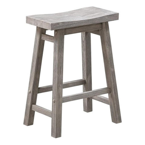 Boraam Sonoma Backless Saddle Kitchen Counter Stool - Storm Gray Wire-Brush - Set of 2