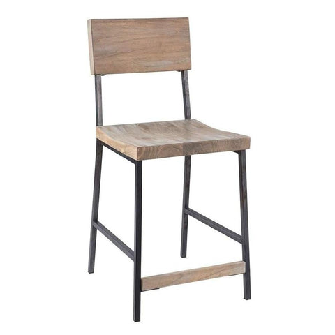 Oakestry Tacoma Bar Stools Solid Wood Metal Kitchen Stool Bar Chair for Dining Room Kitchen Counter Bar, Barn Grey/Black