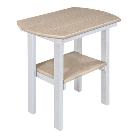 OS Home and Office Furniture 16" Oval Resin End Table in Weatherwood and White