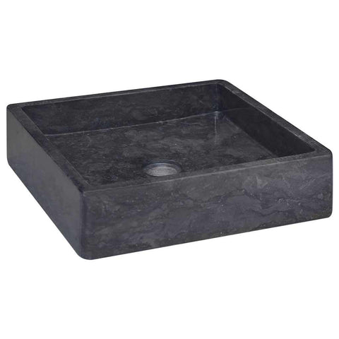 vidaXL Black Marble Sink – Handcrafted and Durable – Adds a Modern Charm to Your Bathroom or Washroom – Easy to Clean – Measures 15.7"x15.7"x3.9"