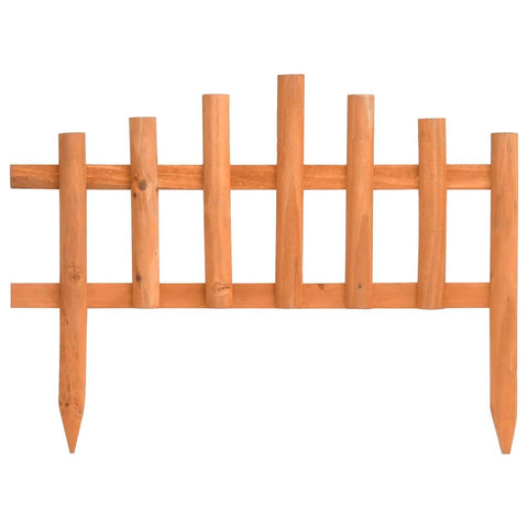 vidaXL Wooden Garden Edgings - 10 pcs Set | Lawn Edges Made of Solid Firwood | Weather-Resistant and Durable | Adjustable Length up to 4.4 Meter Installation