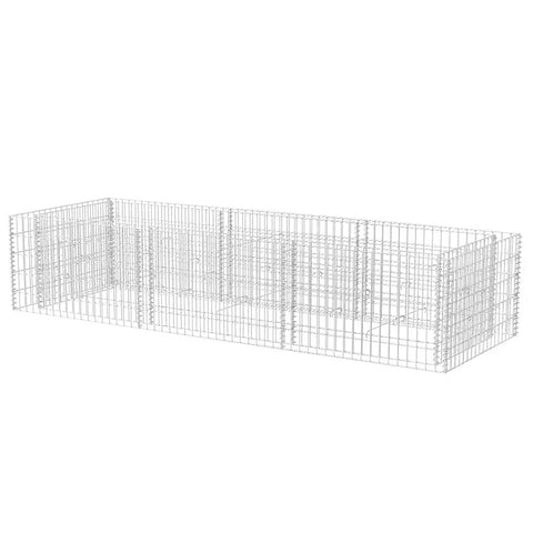 vidaXL Gabion Basket Rectangular, Galvanised Steel Gabion Planter, Gabion Raised Bed for Garden, High Load Capacity, 106.3"x35.4"x19.7"