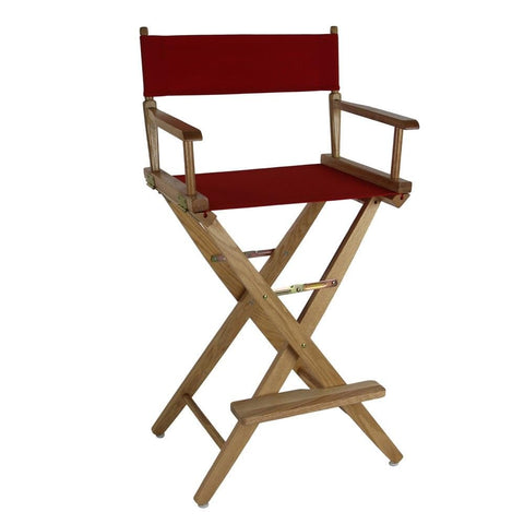 American Trails Extra-Wide Premium 30" Director's Chair Natural Frame with Red Canvas, Bar Height
