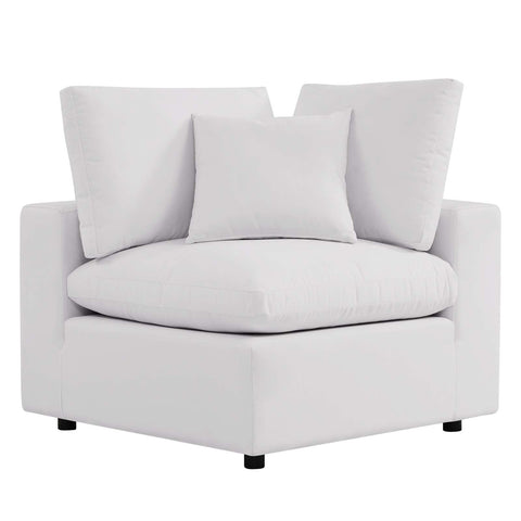 Modway Commix Overstuffed Outdoor Patio Corner Chair in White