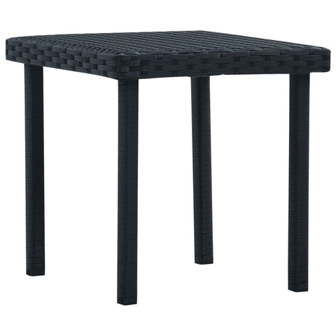 vidaXL Garden Table Black PE Rattan and Powder-Coated Steel Compact