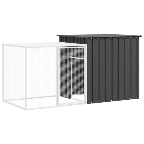 vidaXL Rabbit Cage for Indoor/Outdoor Use - Spacious Design with 78.7"x35.8"x39.4" Dimensions, Galvanized Steel Construction, Anthracite