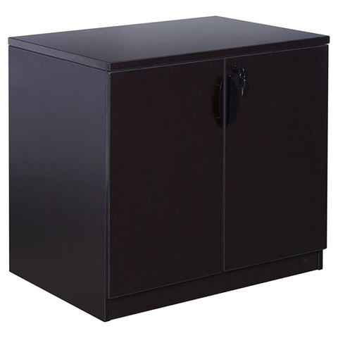 Oakestry Mocha Thermally Fused Melamine Storage Cabinet Contemporary Office Furniture Piece Featuring Scratch-Resistant Laminate Surface Secure Cam Lock Doors Integrated Leveling Glides for Stability
