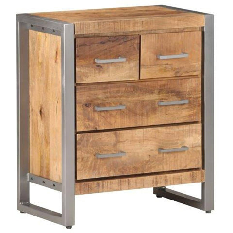 vidaXL Sideboard, Console Table with Storage, Bar Buffet Cabinet for Dining Room Living Room Hallway Entryway, Industrial Style, Rough Mango Wood