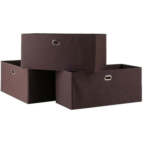 Oakestry Torino 3-Pcs Foldable Basket Set Practical Storage Baskets for Home Organization Durable Fabric Sturdy Frame Ideal for Storing Clothes Books Toys and Household Essentials for Portability