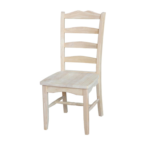 International Concepts Magnolia Dining Chairs (Set of 2) - Traditional, Rustic - Solid Wood - Unfinished - Easy Assembly