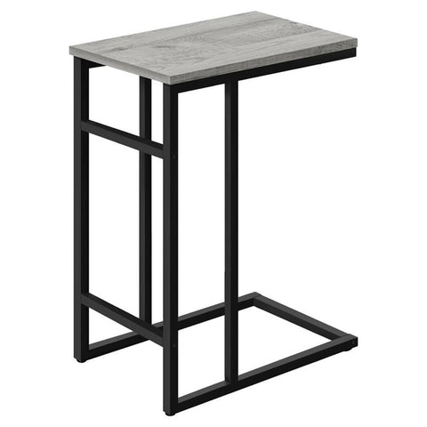 Monarch Specialties I 2171 Accent Table, C-Shaped, End, Side, Snack, Living Room, Bedroom, Metal, Laminate, Grey, Black, Contemporary, Modern
