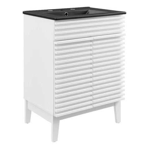 Modway Render 24" Bathroom Vanity with Sink in White Black