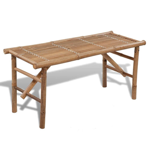 vidaXL Foldable Bamboo Patio Bench - Weather-, Portable, Easy-to-Clean Garden Furniture with Versatile Design - Brown, 46.5" x 15" x 17.7"