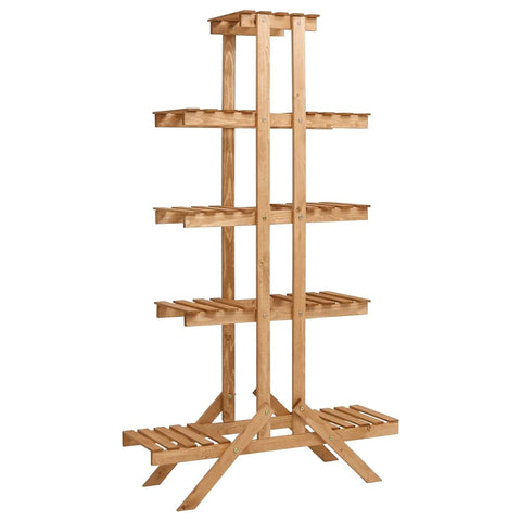 vidaXL Plant Rack, 5-Tier Plant Stand, Plant Shelves for Indoor and Outdoor, Flower Pot Stand for Living Room Hall Balcony Porch, Solid Firwood
