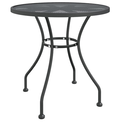 vidaXL Anthracite Patio Table - Industrial Style Outdoor Round Table Constructed from Expanded Metal Mesh with E-Coating Finish - DIY Assembly Required