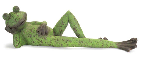 Melrose 38.25” Aged and Weathered Looking Laying Frog Decorative Figurine