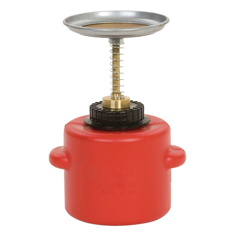 EAGLE PLUNGER DISPENSING CAN 1 QT DASHER SCREEN POLYETHYLENE RED