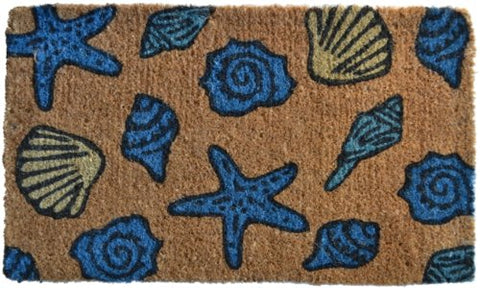 Imports Décor Decorated Coir Doormat, Sea Shells, 18 by 30-Inch
