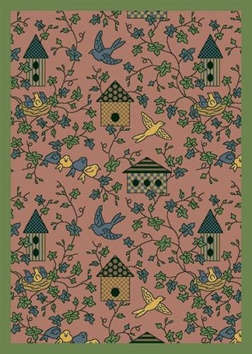 Joy Carpets Kaleidoscope Sweet Tweet Whimsical Area Rugs, Rose