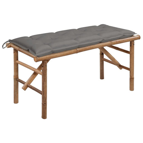 vidaXL Folding Garden Bench with Weather Resistant Cushion | Portable Bamboo Seat for Outdoors Ideal for Patios, Gardens and Balconies Seats 2 People Easy to Clean Seating