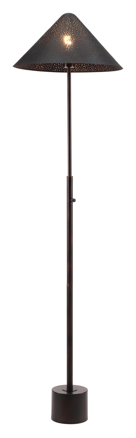 Zuo Cardo Floor Lamp Bronze, Bronze Floor Lamp, Modern Style, Dimmable, Steel, Lighting Floor Lamps, 17.3" W x 17.3" D x 64.6" H