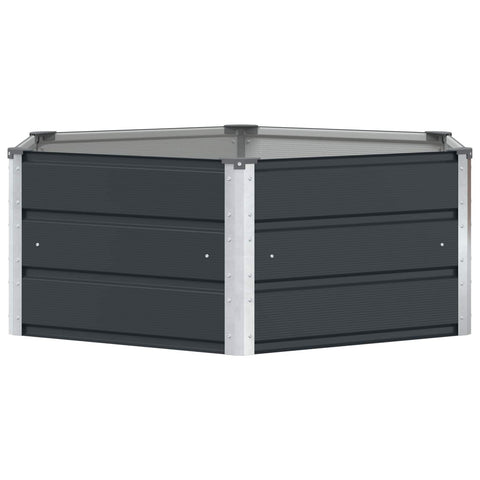 vidaXL Planter Anthracite 50.79 x 50.79 x 17.72 in Steel, Garden and Patio Design, Hexagonal Elements, Modern Features, Durable Materials, for Outdoor Areas, Enjoy