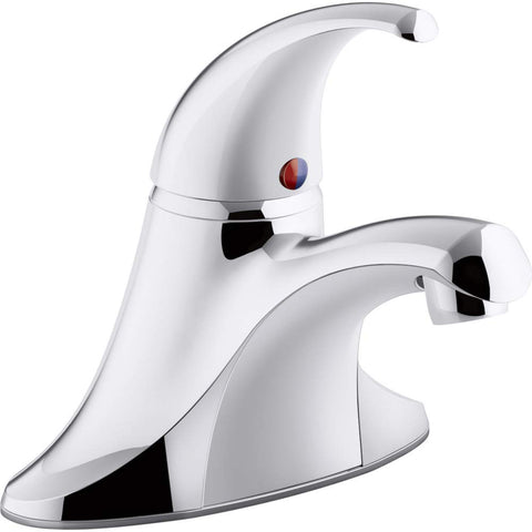 KOHLER K-15199-4NDRA-CP Coralais Single-Handle Centerset Bathroom Sink Faucet with 0.5 Gpm Vandal Resistant Aerator, Without Drain, Polished Chrome