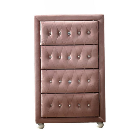 Acme Reggie Chest in Pink Fabric