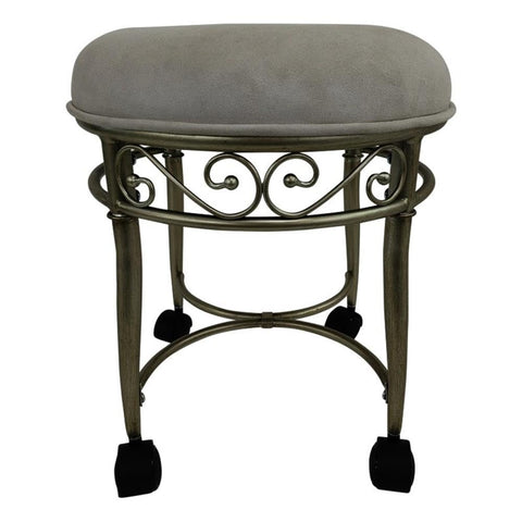 Carolina Classic Victorian Vanity Stool - Silver