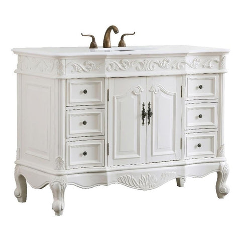 Elegant Kitchen and Bath Oakland Single Solid Wood Bathroom Vanity in White