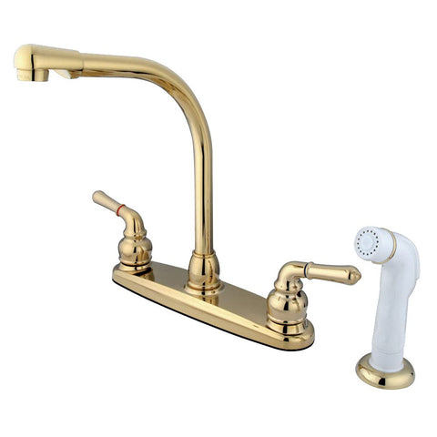Kingston Brass KB752 Magellan 8-Inch Centerset Kitchen Faucet, Polished Brass