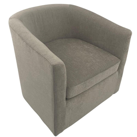 Ingran Barrel Swivel Upholstered Accent Chair - Gray
