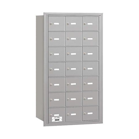 4B+ Horizontal Mailbox - 21 A Doors - Aluminum - Rear Loading - Private Access