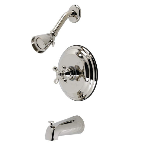 Kingston Brass KB3636AX Restoration Single-Handle Pressure Balanced Tub and Shower Faucet in Polished Nickel