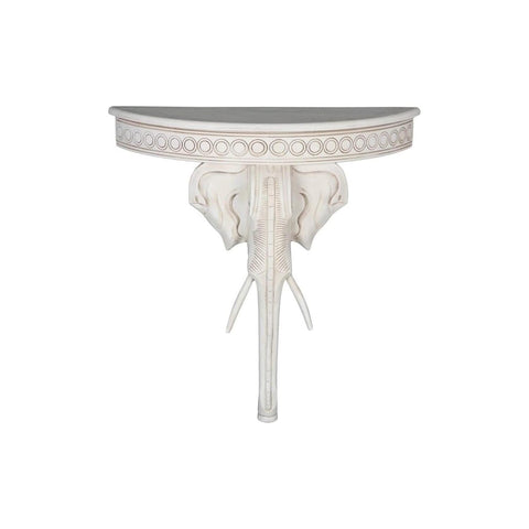 International Caravan Furniture Piece Windsor Carved Exotic Elephant Wall Table