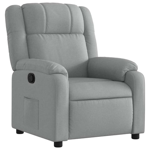 vidaXL Recliner Chair Light Grey Polyester, Metal, Plywood Standard