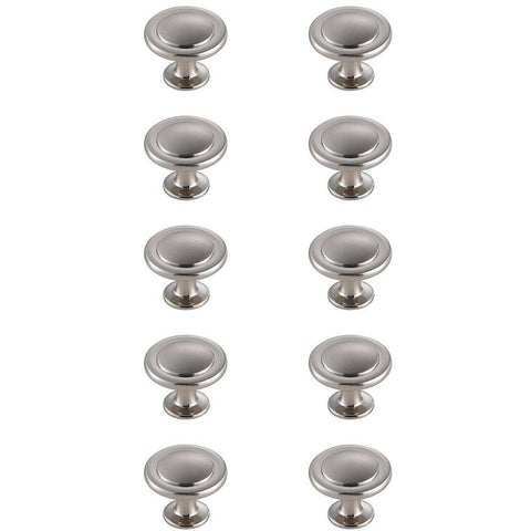 Elegant Lighting Indoor Modern Home Decorative Cabinet/Drawer Hardware Logyn 1.3" Diameter Brushed Nickel Mushroom Knob Multipack (Set of 10)