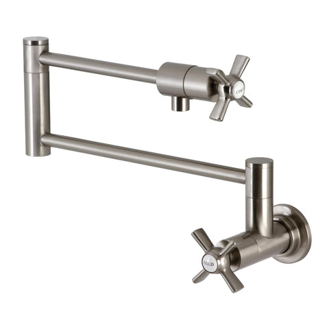 Kingston Brass KS4108ZX Millennium Wall Mount Pot Filler, 23.5 x 2.63 x 9.69, Brushed Nickel