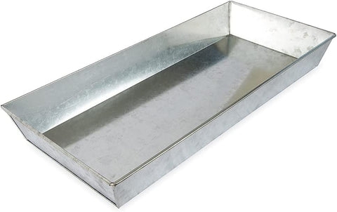 Oakestry Antique Galvanized Steel Rectangular Plant Tray 29 inch with Tapered Sides for Indoors Outdoor Flower Pot Decorative no Holes Heavy Duty Drain Tray