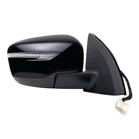 K Source Passenger Side Mirror for Nissan Rogue Sport Models, (textured black w/PTM cover, w/turn signal, foldaway), Heated, w/o Camera