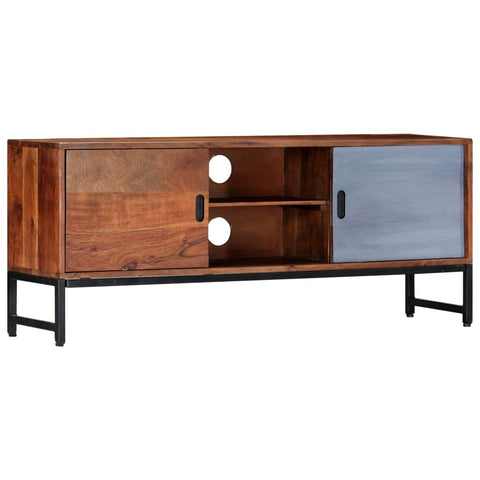 vidaXL TV Cabinet Honey Finish with Blue Accent