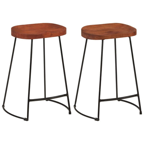 vidaXL Bar Stools 2 pcs, Bar Seats, Counter Height Stools, Island Stools for Pub Dining Room Kitchen Counter Island, Industrial, Solid Mango Wood
