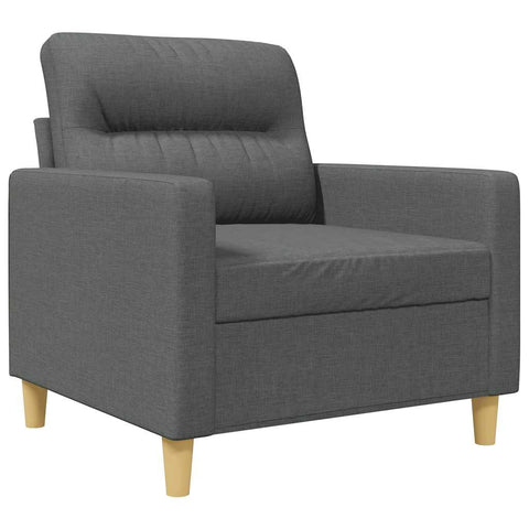 vidaXL - Modern Sofa Chair, Dark Gray Fabric, Sturdy Metal Frame, Comfortable Seat with Armrest and Back Pillow - Indoor Lounger for Living Room, Office, Lounge Area