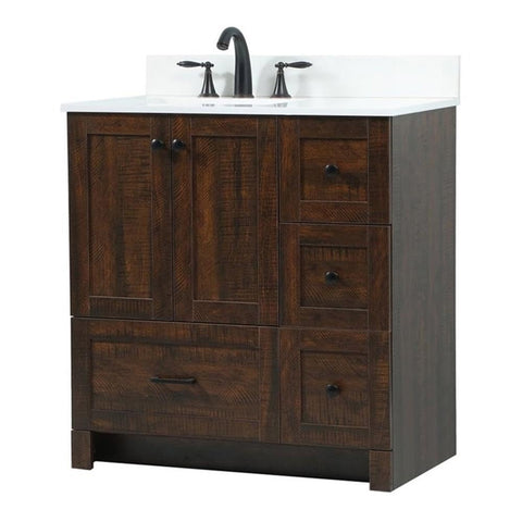 Elegant Decor Soma 32" MDF Single Bathroom Vanity with Backsplash in Expresso