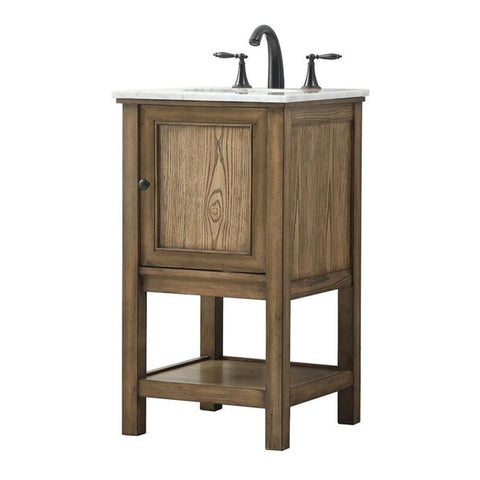 Elegant Decor Metropolis 19" Aluminum MDF Single Bathroom Vanity in Driftwood